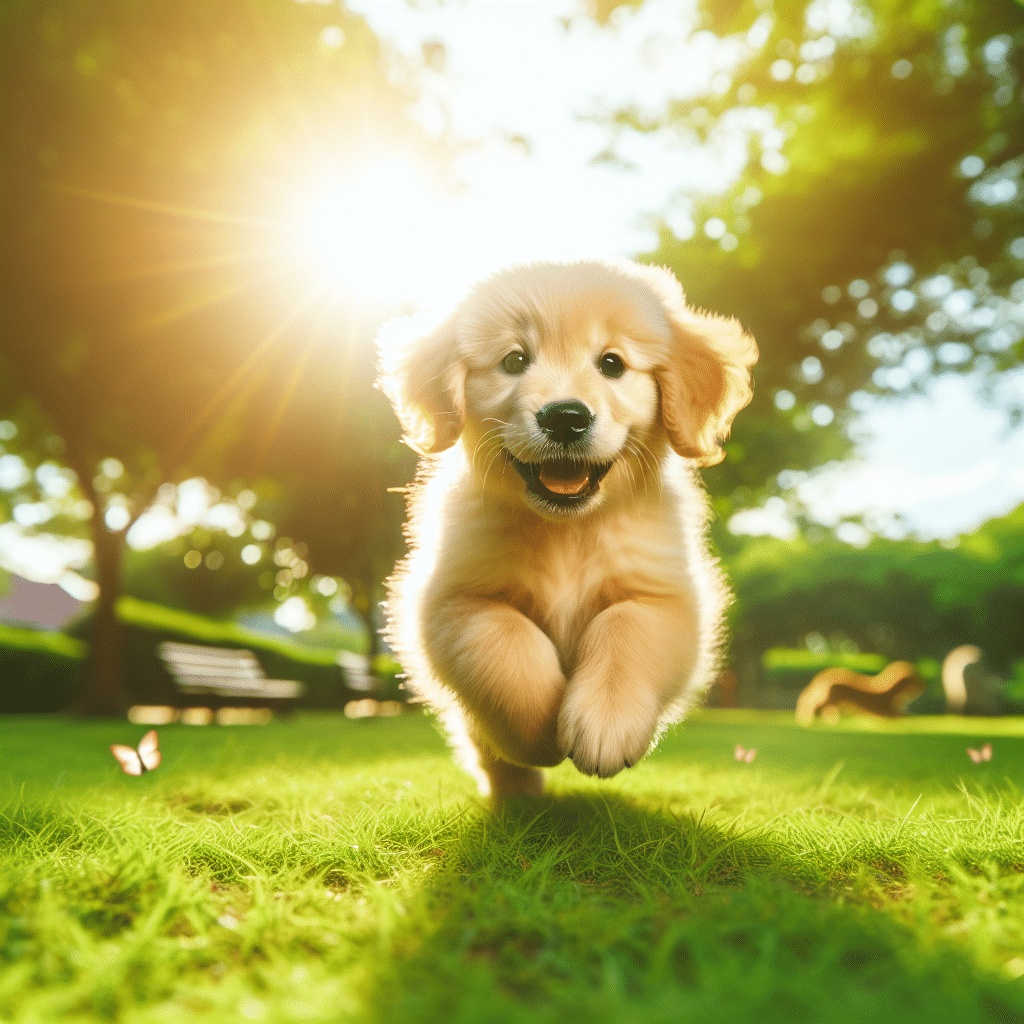 Cuidados Filhote De Golden Retriever De Pelagem Fofa A Companheiro